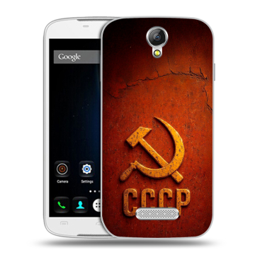 Силиконовый чехол на Doogee X6 с принтом Флаг Герб СССР Силиконовый чехол на Doogee X6 с принтом Флаг Герб СССР