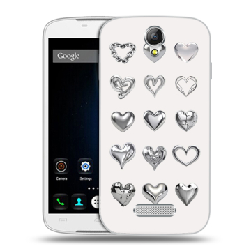 Силиконовый чехол на Doogee X6 с принтом Y2K сердечки Силиконовый чехол на Doogee X6 с принтом Y2K сердечки
