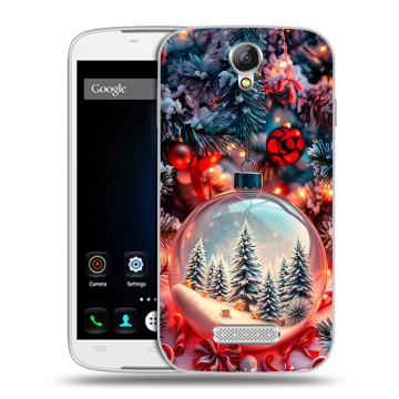 Силиконовый чехол на Doogee X6 с принтом Новый год