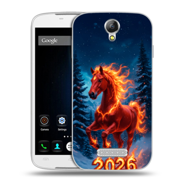 Силиконовый чехол на Doogee X6 с принтом Новый год коня