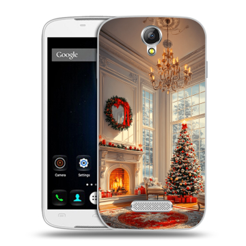Силиконовый чехол на Doogee X6 с принтом Новый год
