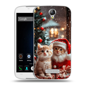 Силиконовый чехол на Doogee X6 с принтом Новый год
