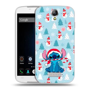 Силиконовый чехол на Doogee X6 с принтом Стич Новый год
