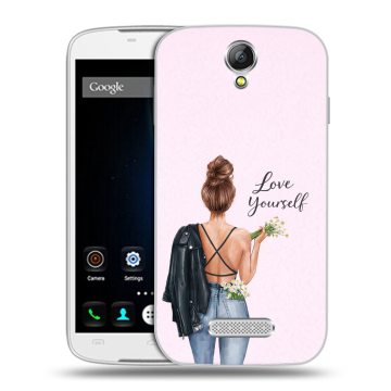Силиконовый чехол на Doogee X6 с принтом женский Силиконовый чехол на Doogee X6 с принтом женский