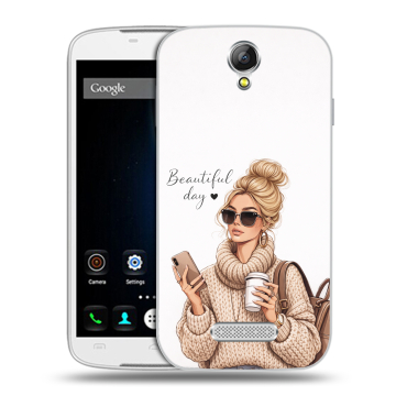 Силиконовый чехол на Doogee X6 с принтом женский Силиконовый чехол на Doogee X6 с принтом женский