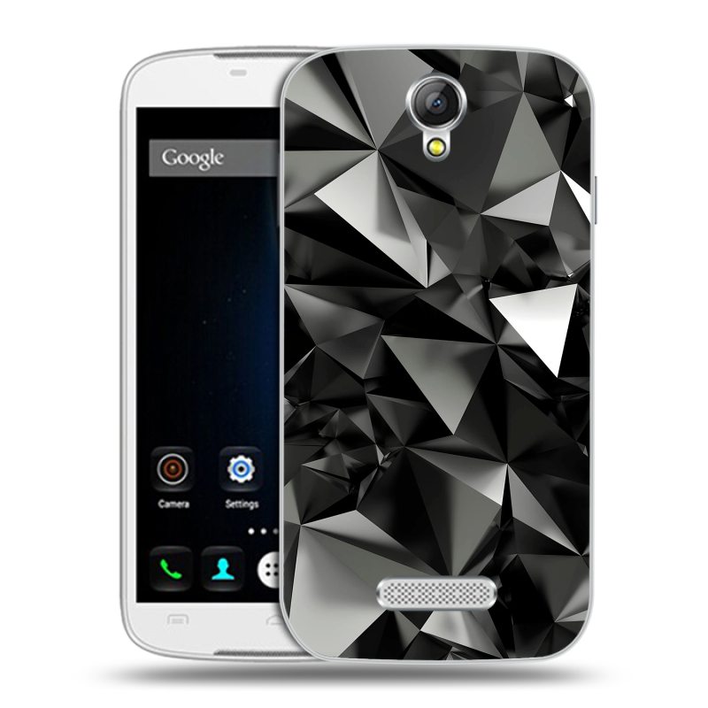 Силиконовый чехол на Doogee X6 с принтом Черные кристаллы Силиконовый чехол на Doogee X6 с принтом Черные кристаллы