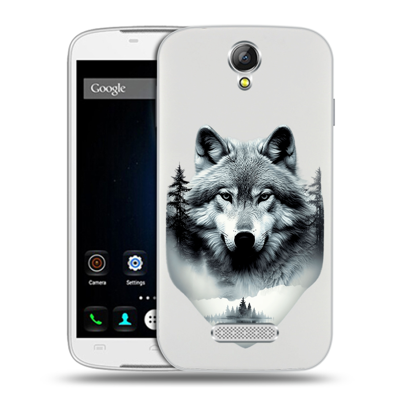 Силиконовый чехол на Doogee X6 с принтом Волк в лесу Силиконовый чехол на Doogee X6 с принтом Волк в лесу