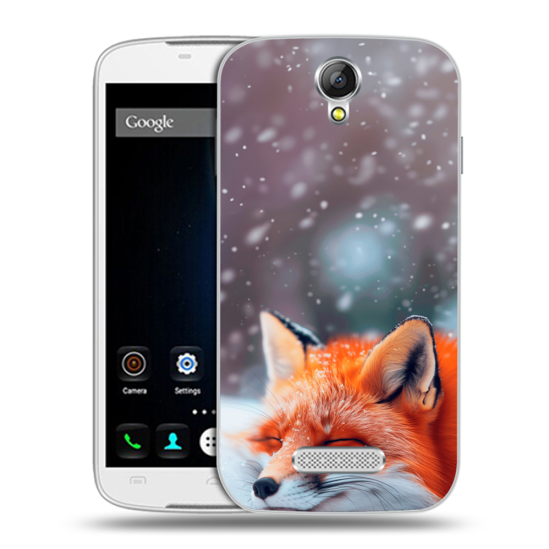 Силиконовый чехол на Doogee X6 с принтом лиса Силиконовый чехол на Doogee X6 с принтом лиса