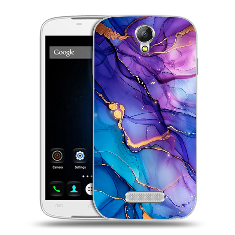 Силиконовый чехол на Doogee X6 с принтом синий мрамор Силиконовый чехол на Doogee X6 с принтом синий мрамор