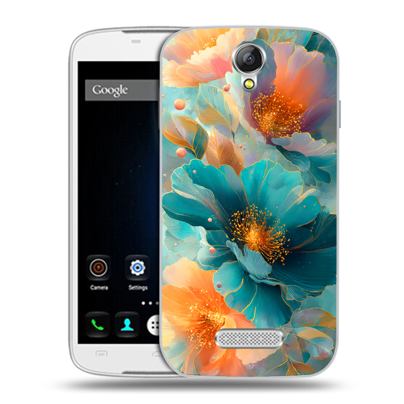 Силиконовый чехол на Doogee X6 с принтом Цветы Силиконовый чехол на Doogee X6 с принтом Цветы