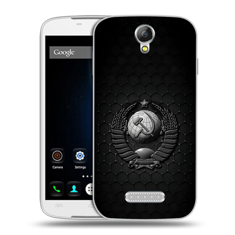 Силиконовый чехол на Doogee X6 с принтом Герб Флаг СССР Силиконовый чехол на Doogee X6 с принтом Герб Флаг СССР