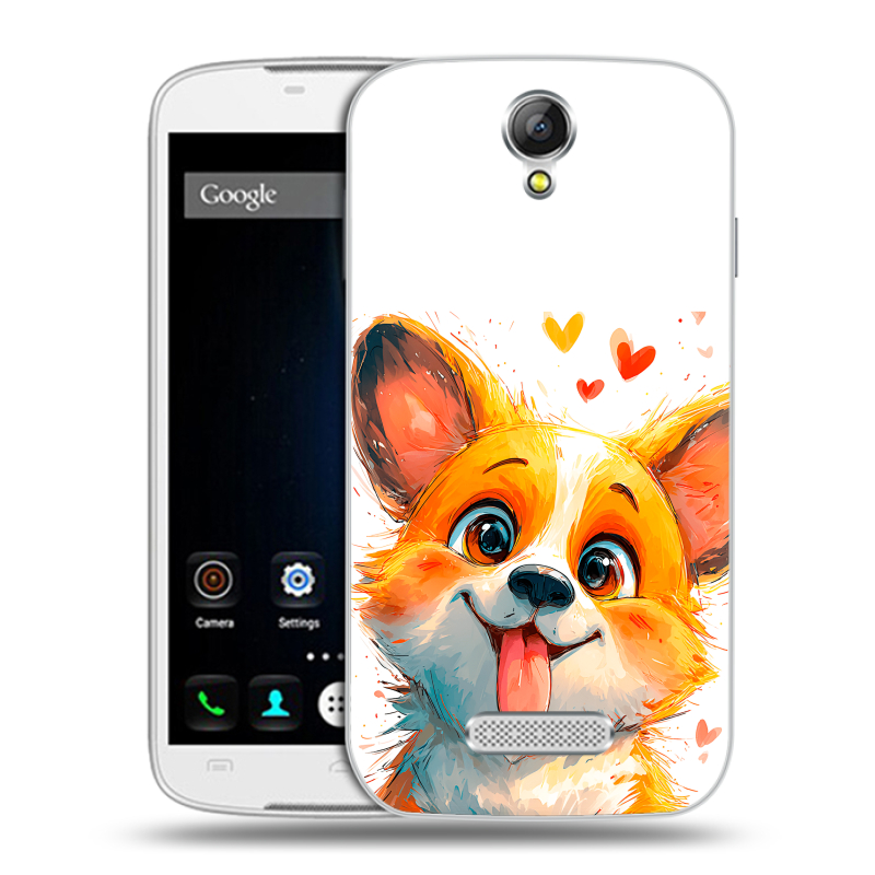 Силиконовый чехол на Doogee X6 с принтом корги Силиконовый чехол на Doogee X6 с принтом корги