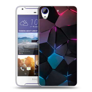 Пластиковый чехол на HTC Desire 830 с принтом Геометрия неона