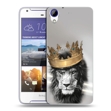 Пластиковый чехол на HTC Desire 830 с принтом Лев с короной