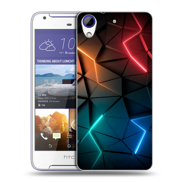 Пластиковый чехол на HTC Desire 830 с принтом Абстракция неон