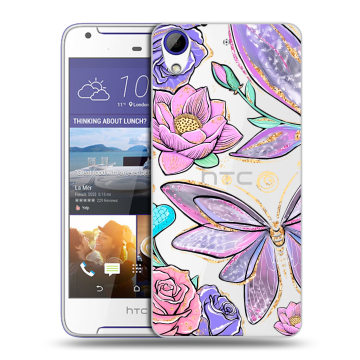 Пластиковый чехол на HTC Desire 830 с принтом Бабочки и цветы Пластиковый чехол на HTC Desire 830 с принтом Бабочки и цветы