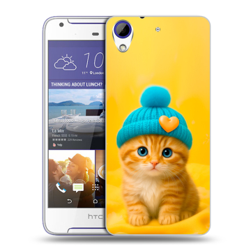 Пластиковый чехол на HTC Desire 830 с принтом Котенок в шапке