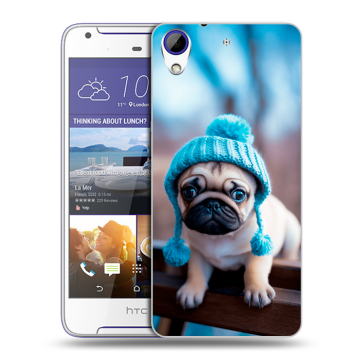 Пластиковый чехол на HTC Desire 830 с принтом Мопс в шапке Пластиковый чехол на HTC Desire 830 с принтом Мопс в шапке