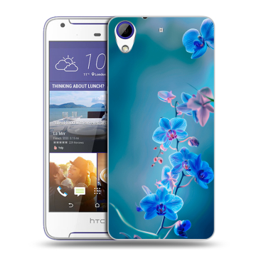 Пластиковый чехол на HTC Desire 830 с принтом Голубые цветы