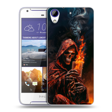 Пластиковый чехол на HTC Desire 830 с принтом Скелет и карты Пластиковый чехол на HTC Desire 830 с принтом Скелет и карты