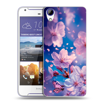 Пластиковый чехол на HTC Desire 830 с принтом цветы бабочки Пластиковый чехол на HTC Desire 830 с принтом цветы бабочки