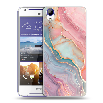 Пластиковый чехол на HTC Desire 830 с принтом розовый мрамор