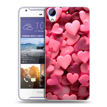 Пластиковый чехол на HTC Desire 830 с принтом розовые сердечки Пластиковый чехол на HTC Desire 830 с принтом розовые сердечки