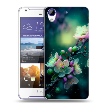 Пластиковый чехол на HTC Desire 830 с принтом Цветы и мрамор Пластиковый чехол на HTC Desire 830 с принтом Цветы и мрамор