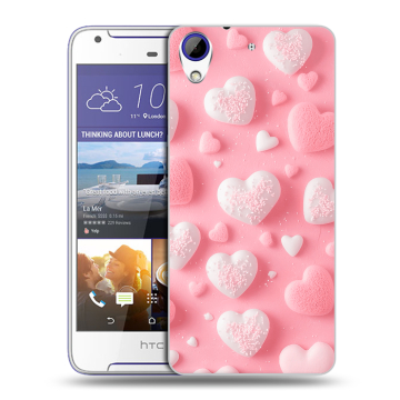 Пластиковый чехол на HTC Desire 830 с принтом Сердечки