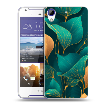 Пластиковый чехол на HTC Desire 830 с принтом Листья и золото