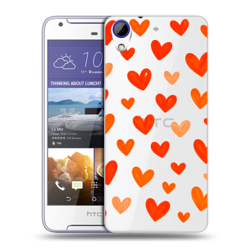 Пластиковый чехол на HTC Desire 830 с принтом Сердечки