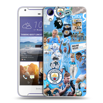 Пластиковый чехол на HTC Desire 830 с принтом Man City Манчестер Сити