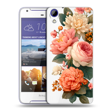 Пластиковый чехол на HTC Desire 830 с принтом цветы