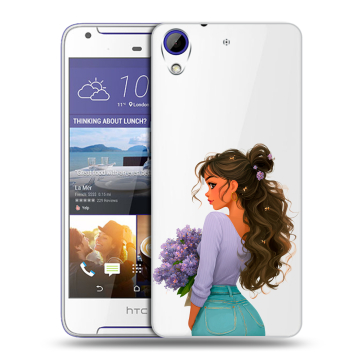 Пластиковый чехол на HTC Desire 830 с принтом девушка цветы
