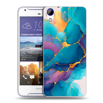 Пластиковый чехол на HTC Desire 830 с принтом Мрамор блестки