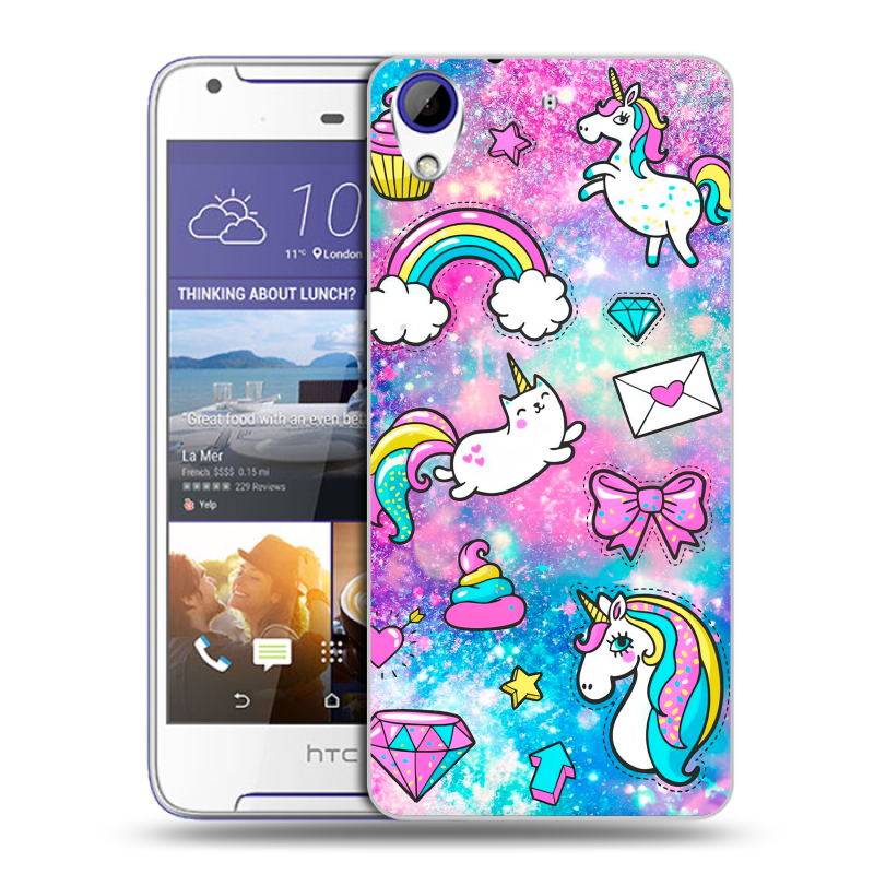 Пластиковый чехол на HTC Desire 830 с принтом Единороги Пластиковый чехол на HTC Desire 830 с принтом Единороги