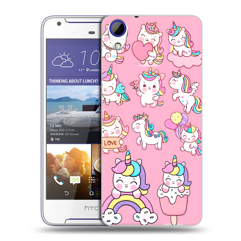 Пластиковый чехол на HTC Desire 830 с принтом Единороги и радуга Пластиковый чехол на HTC Desire 830 с принтом Единороги и радуга