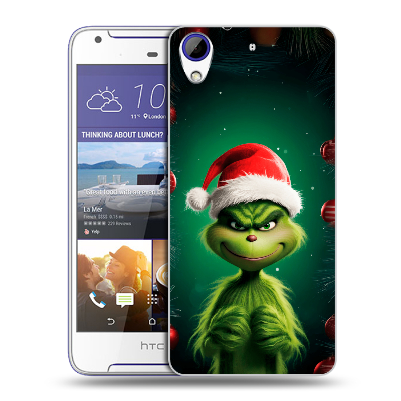Пластиковый чехол на HTC Desire 830 с принтом Гринч Новый год Рождество Пластиковый чехол на HTC Desire 830 с принтом Гринч Новый год Рождество