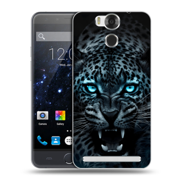 Пластиковый чехол на Ulefone Power с принтом Темный леопард