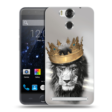 Пластиковый чехол на Ulefone Power с принтом Лев с короной