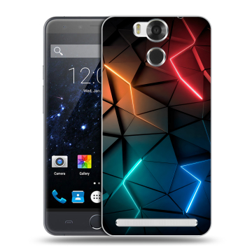 Пластиковый чехол на Ulefone Power с принтом Абстракция неон