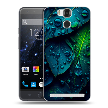 Пластиковый чехол на Ulefone Power с принтом Листья