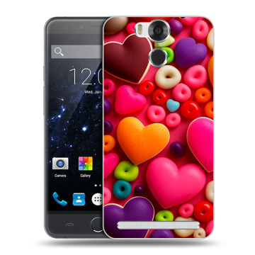 Пластиковый чехол на Ulefone Power с принтом Сердечки