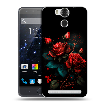 Пластиковый чехол на Ulefone Power с принтом Розы красные