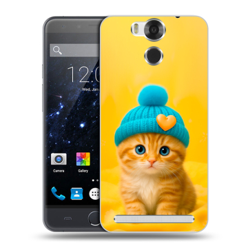 Пластиковый чехол на Ulefone Power с принтом Котенок в шапке