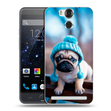 Пластиковый чехол на Ulefone Power с принтом Мопс в шапке