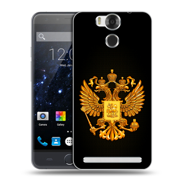 Пластиковый чехол на Ulefone Power с принтом Герб России желтый