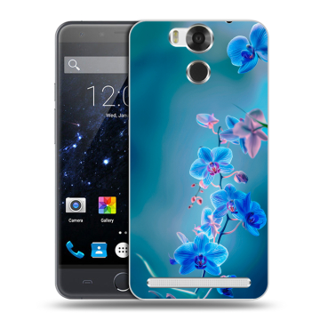 Пластиковый чехол на Ulefone Power с принтом Голубые цветы