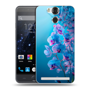 Пластиковый чехол на Ulefone Power с принтом голубые орхидеи