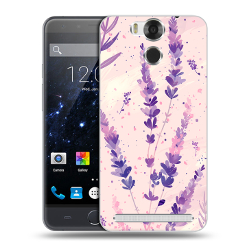 Пластиковый чехол на Ulefone Power с принтом цветы лаванда